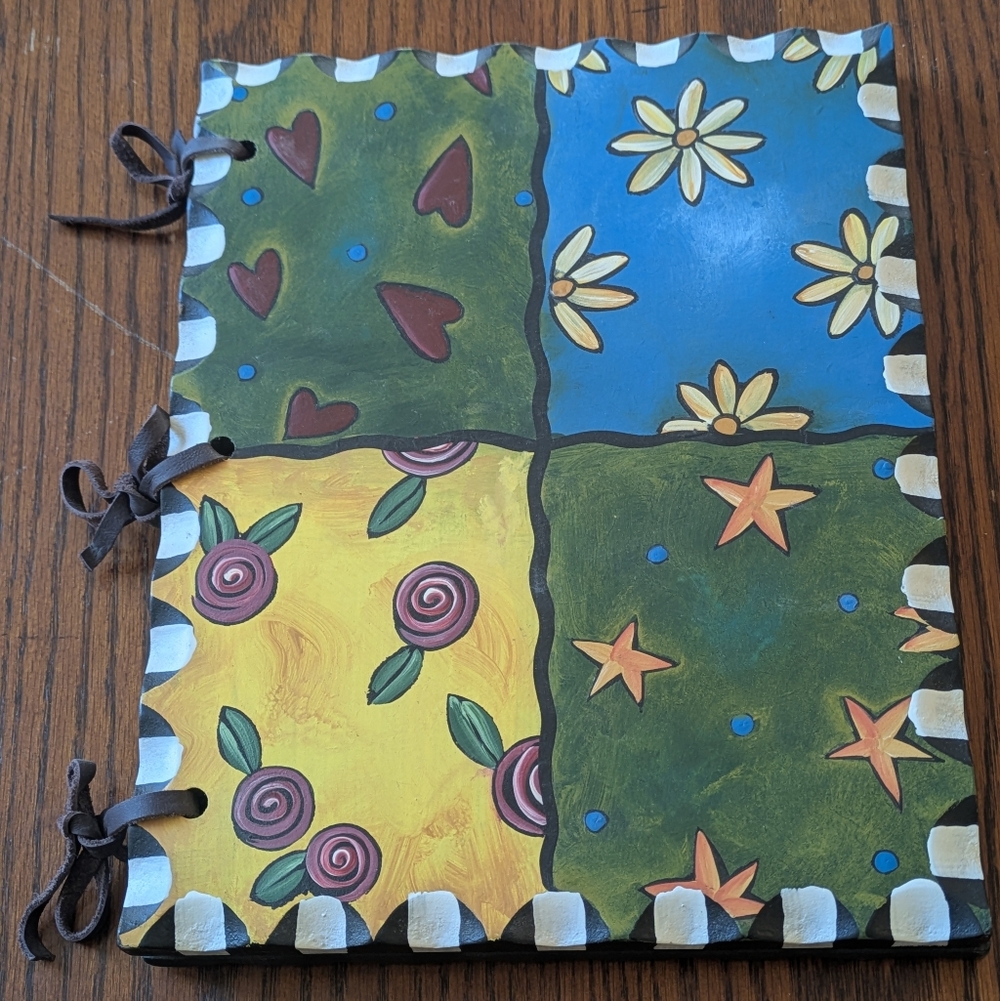 Wooden Photo Album With Floral Whimsical Cover